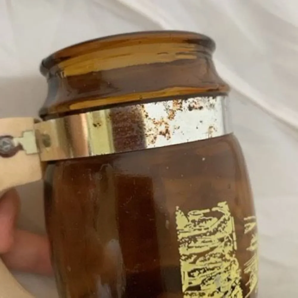 Vintage San Francisco Souvenir Brown Glass Mug Wood Handle